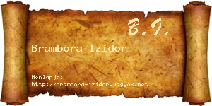 Brambora Izidor névjegykártya